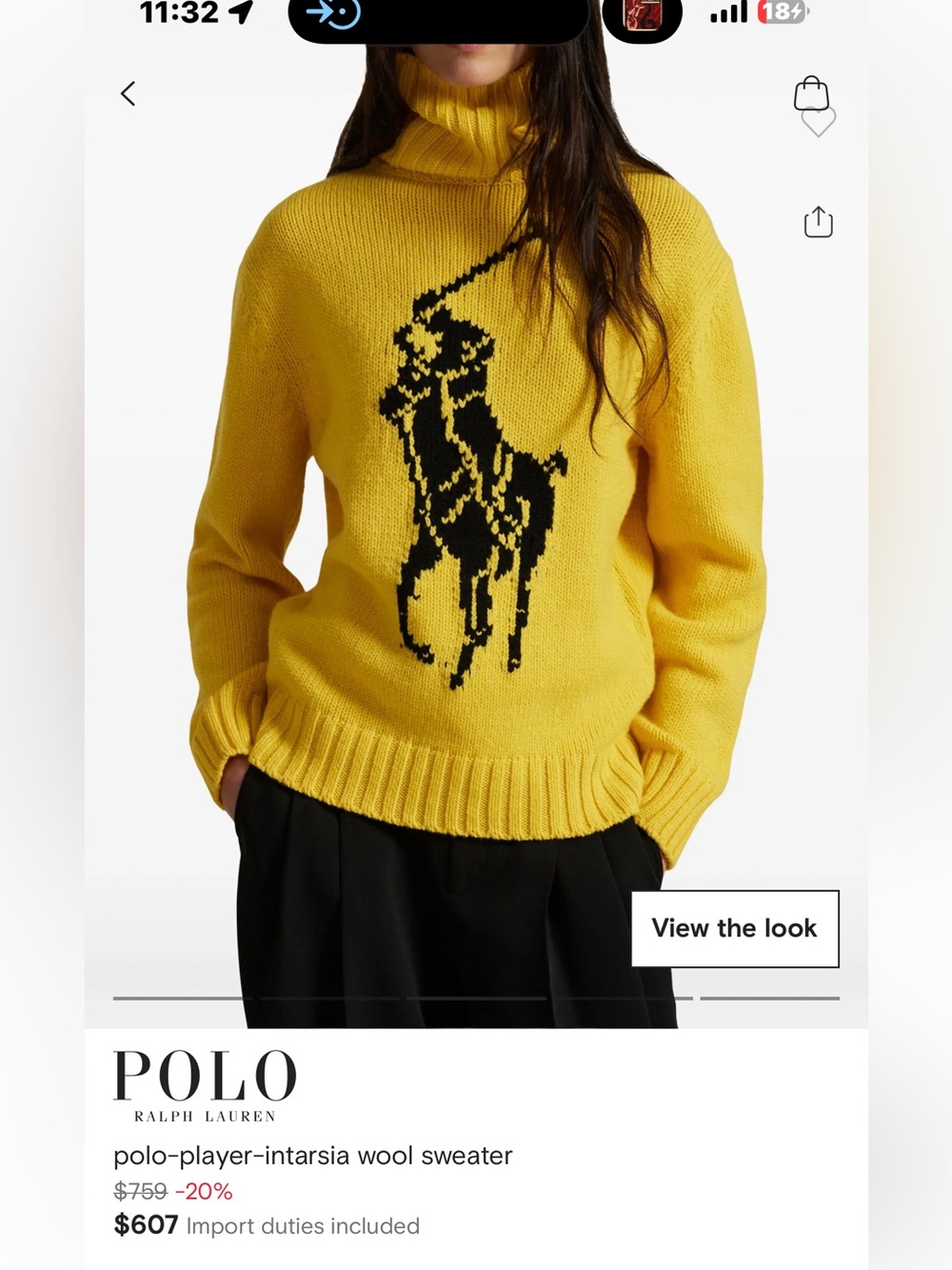 Polo Ralph Lauren Yellow Intarsia Wool Sweater